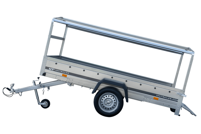 RIMORCHIO TRASPORTO COSE 750 KG UNITRAILER GARDEN TRAILER 264 KIPP CON RUOTINO CENTINA E TELO BLU