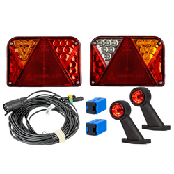 Set luci: luci posteriori a LED DOBPLAST DPT35 + luci di posizione laterali a LED FRISTOM FT-009 + cablaggio MANTES 7m 7-PIN