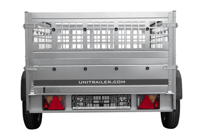 Rimorchio monoasse 200x125 UNITRAILER GARDEN 201 KIPP con sponde in rete