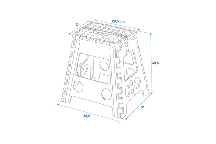 Sgabello pieghevole con piattaforma ProPlus 770826 per rimorchio, portata 120 kg.