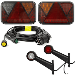 Set luci: luci posteriori a LED FRISTOM + luci di posizione laterali a LED HORPOL + cablaggio MANTES 5,2 m 7PIN