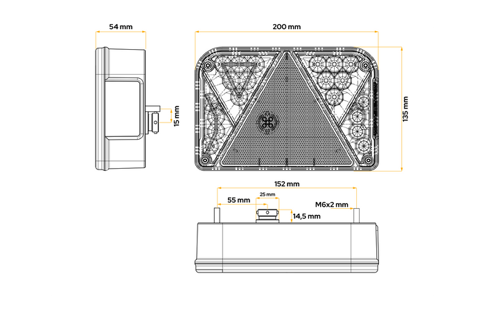 DOBPLAST DPT35 Fanale posteriore a LED 6 funzioni sinistro