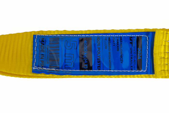 Cavo di traino con ganci UNITRAILER cinghia di traino 5m/50mm/4t giallo