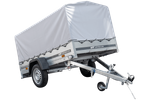 Rimorchio monoasse 230x125 UNITRAILER GARDEN 230 KIPP con telaio H-800 e copertura grigia