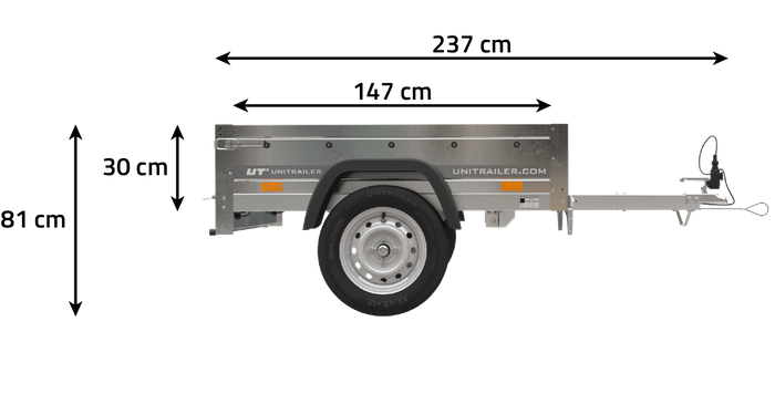 Rimorchio per auto 150x106 UNITRAILER GARDEN 150 KIPP