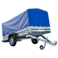 RIMORCHIO TRASPORTO COSE 750 KG UNITRAILER GARDEN TRAILER 264 KIPP CON RUOTINO CENTINA E TELO BLU