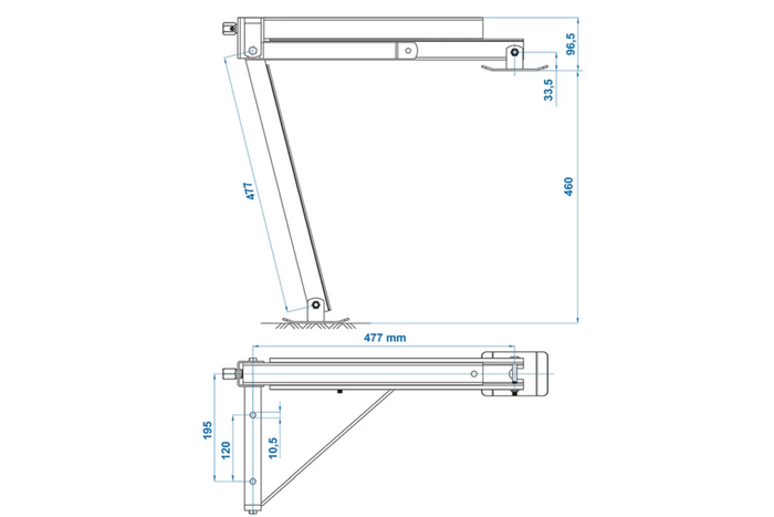 ProPlus 361510V01 supporto angolare estensibile lato anteriore sinistro/posteriore destro del rimorchio 600 kg 460 mm