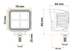 Riflettore per lampada da lavoro a LED TT TECHNOLOGY TT.13464 64xLED 4200lm quadrato