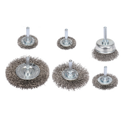 Set di sei spazzole in acciaio inox YATO YT-47593 con gambo per trapano