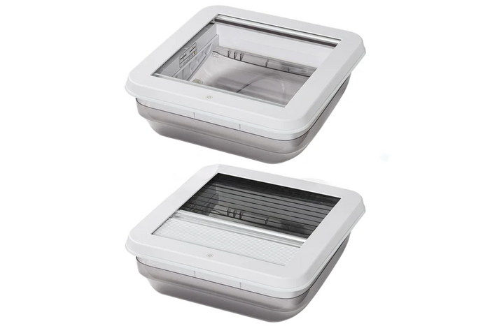 ProPlus 610905V01 Finestra di ventilazione per tetto camper con illuminazione a LED 400x400mm