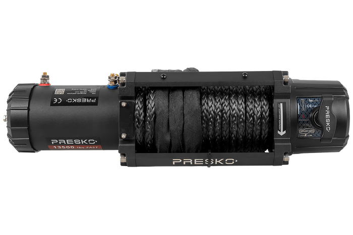 Verricello elettrico per rimorchio PRESKO RAPTOR 13.5FS 12V 6130kg con fune da 24 m