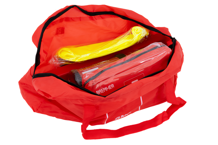 Kit per auto HERMON: kit di pronto soccorso, estintore, triangolo, giubbotto