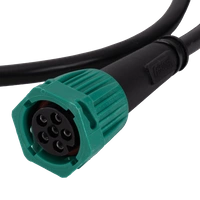 Spina a baionetta destra FRISTOM 6-PIN per rimorchio, verde, con cavo da 1 m