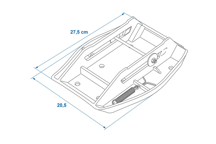 Set di quattro cuscinetti di supporto stabilizzatori per rimorchio ProPlus 361519 con molla, 20,5x27,5 cm.