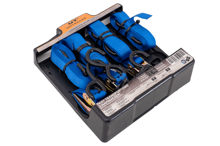 OUTLET Set di quattro cinghie di trasporto UNITRAILER con tenditore 4m/25mm/0,68t blu