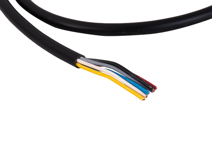 Spina a baionetta 6 PIN sinistra FRISTOM per rimorchio, gialla con cavo da 1 m