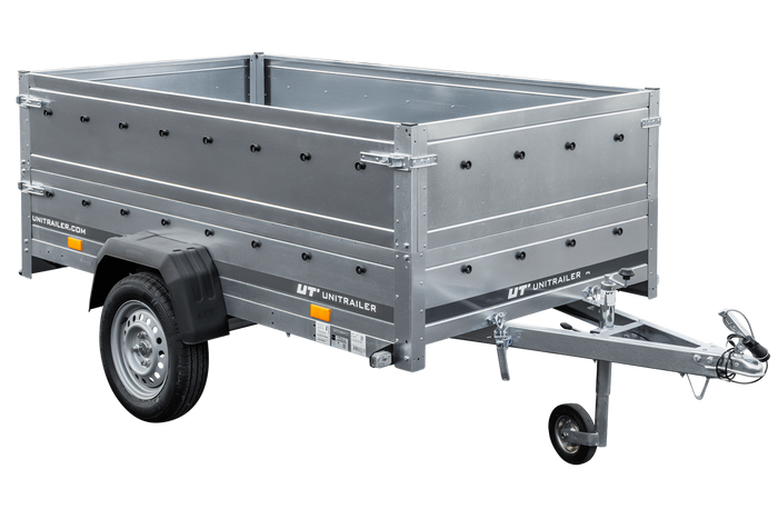 UNITRAILER GARDEN TRAILER 230 KIPP RIMORCHIO LEGGERO 230x125 CON SOVRASPONDE E RUOTINO 