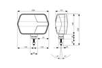 Faro anteriore a LED ASPÖCK LuxLED II con 7 funzioni, connettore DEUTSCH DT06-6S a 6 pin, lato sinistro.