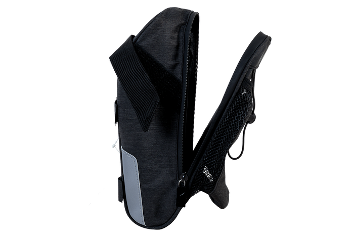 Borsa sottosella lunga per bicicletta PROFEX 82318 Lux nera con tasca portaborraccia