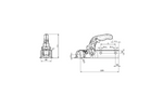 Gancio di traino KNOTT KQ14-B per rimorchio da 1400 kg con timone quadrato da 60 mm