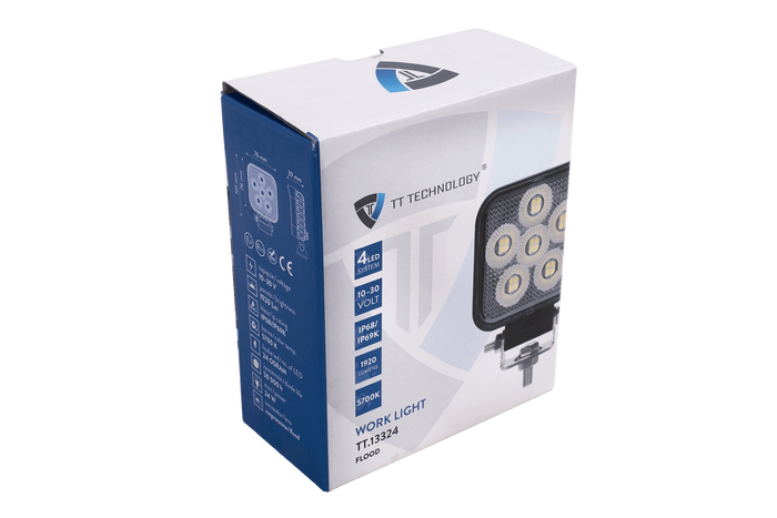 Faro da lavoro a LED con riflettore TT TECHNOLOGY NERO TT.13324 24xLED 1920lm quadrato