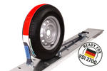 Set di quattro cinghie di trasporto per rimorchi HEFFA CARLINE 130, cinghie di fissaggio ruote 2,8 m/50 mm/5 t VDI 2700
