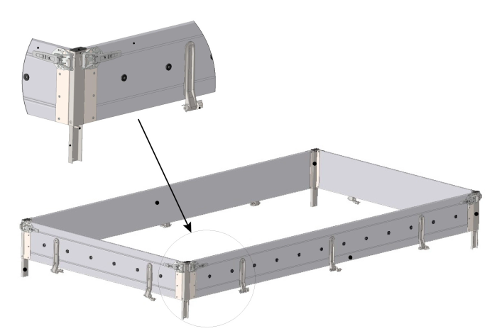 Sponde laterali in alluminio BIS H-300 per rimorchi TEMARED TRANSPORTER 3217/2 e HOCHLADER 320/2 