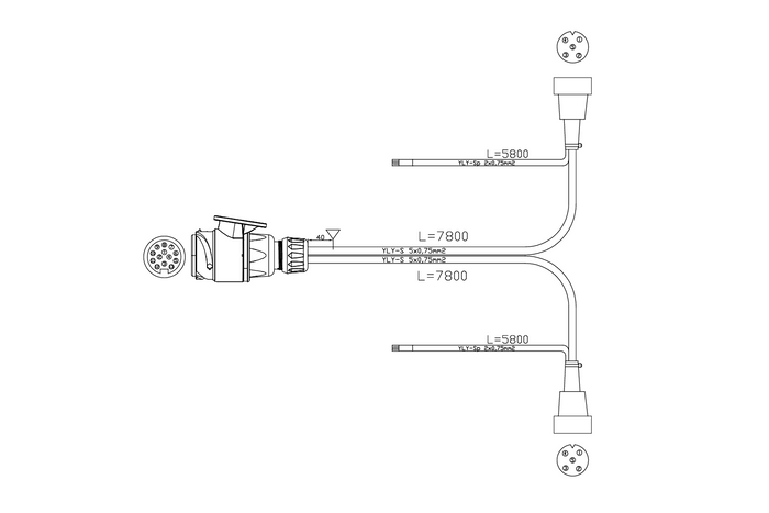 MANTES installazione elettrica, cablaggio per rimorchio barca 7,8 m, spina a 13 pin, 2 baionette a 5 pin