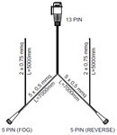 KIT: Fanalini posteriori Aspöck Multipoint II con fascio di cavi installazione elettrica 7 metri - 5 Poli alle lampade e 13 alla macchina