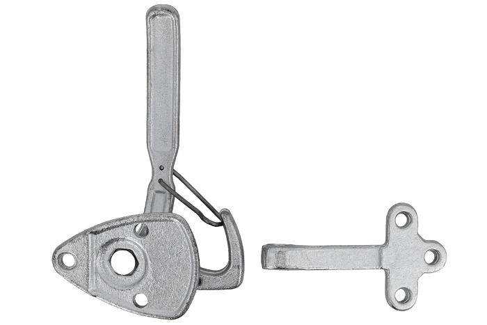 Gancio di traino destro con dispositivo di fissaggio WINTERHOFF WV 20-R + WVG 20-A, chiusura completa del lato rimorchio