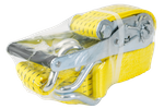 Set di quattro cinghie di trasporto UNITRAILER gialle da 4 m/50 mm/5 t con tenditore