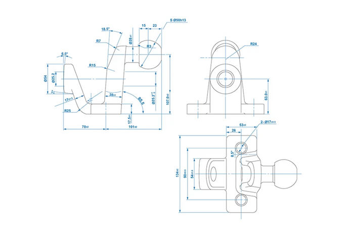 ProPlus 341216V01 gancio di traino a doppia funzione con sfera, 50 mm, portata 3500 kg