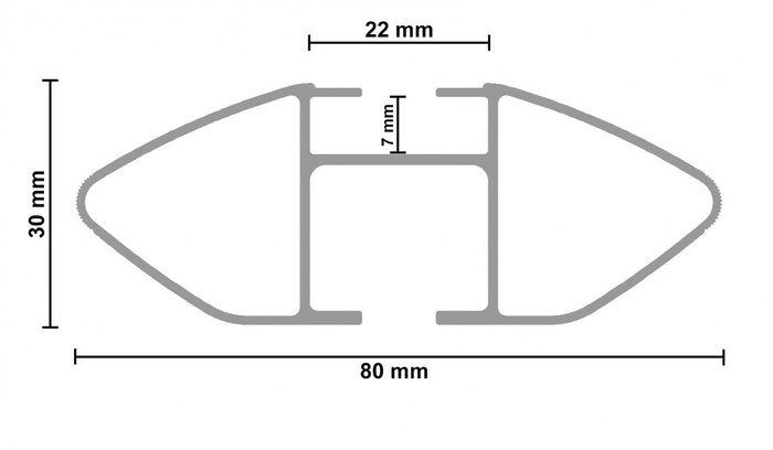 Portapacchi da tetto G3 Pacific Aero 64.230-68.149 in alluminio