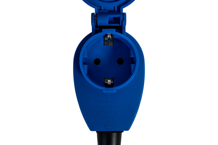 Spina angolata MANTES 2P+E CEE con presa aggiuntiva 16A 230V