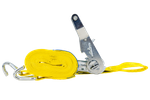 Set di quattro cinghie di trasporto UNITRAILER con tenditore, 4 m/25 mm/1 t, colore giallo.