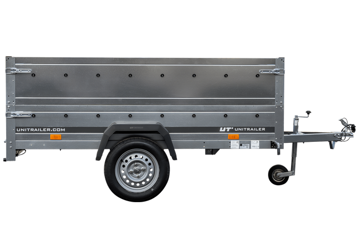 UNITRAILER GARDEN TRAILER 230 KIPP RIMORCHIO LEGGERO 230x125 CON SOVRASPONDE E RUOTINO 
