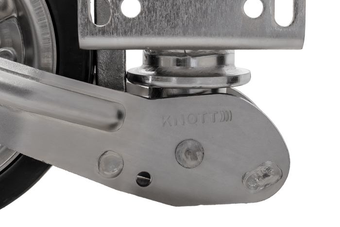 Ruota di spinta rinforzata KNOTT ATK60 con maniglia 350 kg 60 mm 785-1020 mm