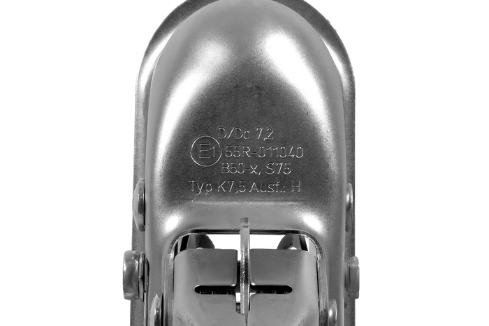 Gancio di traino KNOTT K7.5-H+KZE7.5 per rimorchio da 750 kg con timone a V.