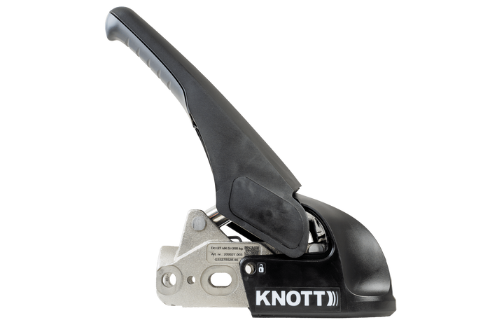 Gancio a sfera KNOTT KS30 con stabilizzatore per rimorchio da 3000 kg con timone tubolare da 50 mm