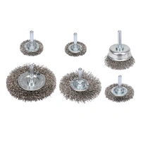 Set di sei spazzole in acciaio inox YATO YT-47593 con gambo per trapano