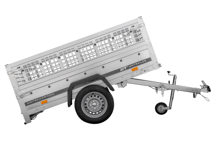 Rimorchio leggero Unitrailer Garden Trailer 200 kipp (new) con ruotino e sovrasponde a rete