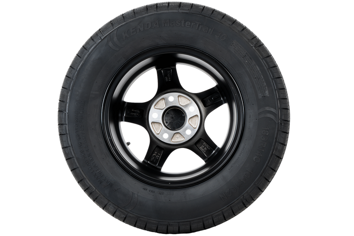 Ruota per rimorchio rinforzata KENDA PNEUMATICI 185/80 R14C 104/102N CERCHIO IN ALLUMINIO STARCO nero 5,5Jx14"H2 5x112 ET:30