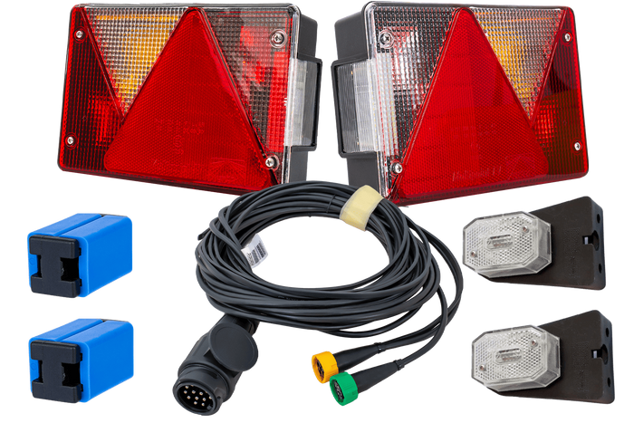 Set luci: luci posteriori ASPÖCK MULTIPOINT IV + luci di posizione laterali ASPÖCK FLEXIPOINT I + cablaggio MANTES 5,2 m 13PIN