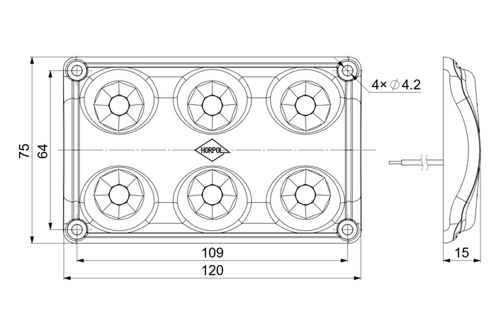 Lampada interna per auto a LED HORPOL LWD2154/CZ da 990 lm, colore nero.