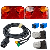 Set luci: luci posteriori FRISTOM FT-088 + luci di posizione laterali ASPÖCK FLEXIPOINT I + cablaggio MANTES 5,2 m 13 PIN