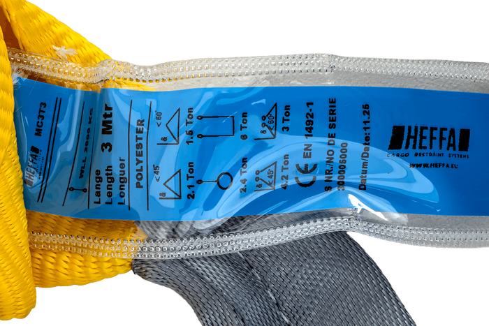 Cinghia per gru HEFFA 3m/90mm/3t con anelli