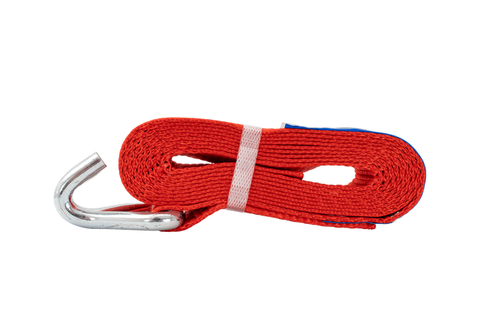 Set di quattro cinghie di trasporto UNITRAILER rosse da 4 m/50 mm/5 t con tenditore