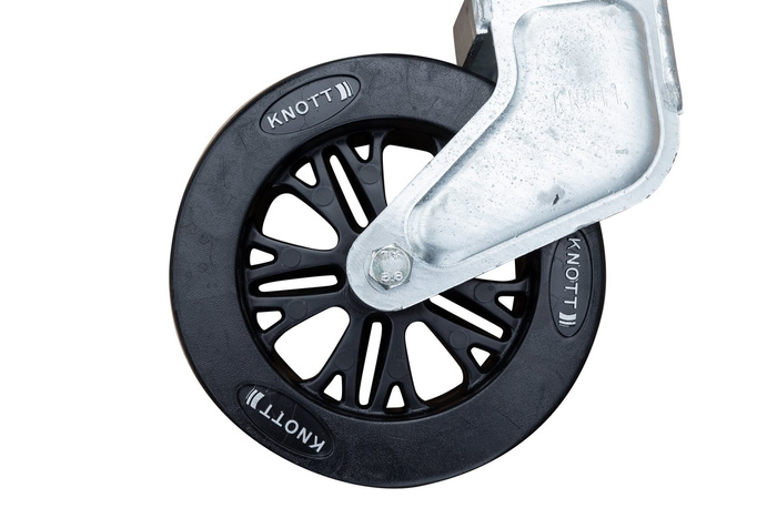 Ruota di supporto girevole KNOTT TK57 con maniglia 500 kg 57 mm 710-1010 mm