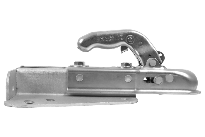 Gancio di traino KNOTT K7.5-H+KZE7.5 per rimorchio da 750 kg con timone a V.
