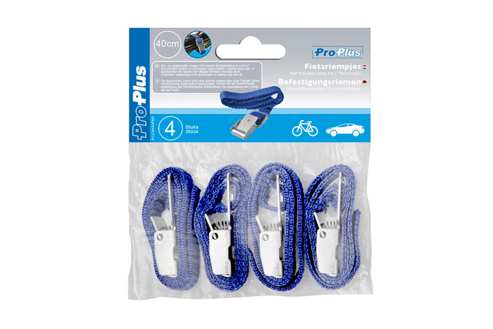 Set di quattro cinghie di montaggio per bicicletta ProPlus 330285, lunghezza 30 cm